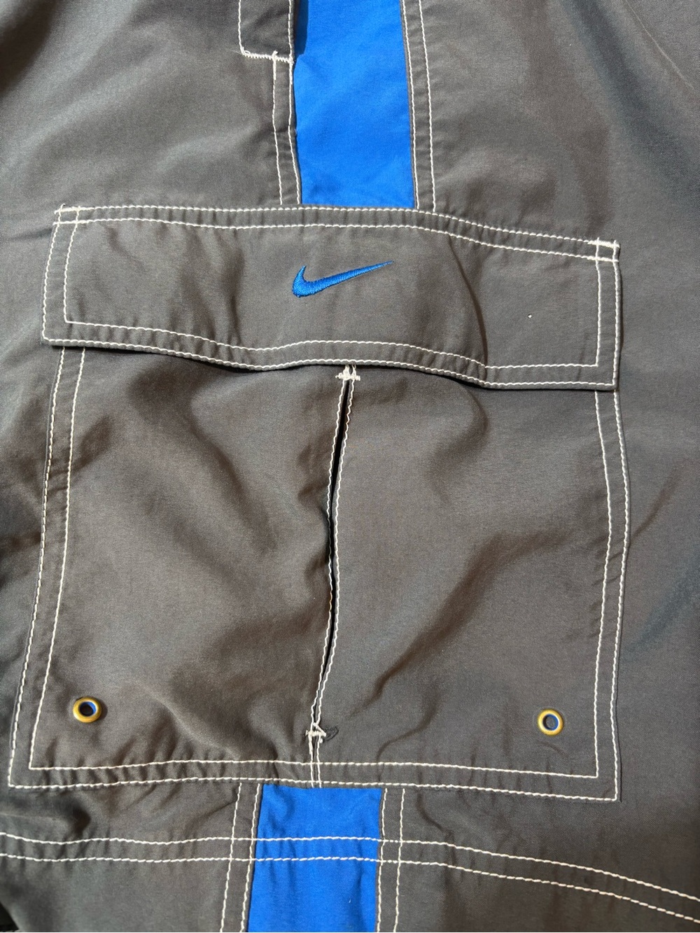 Vintage Nike Athletic Department Cargo Swim Trunks Charcoal XL
